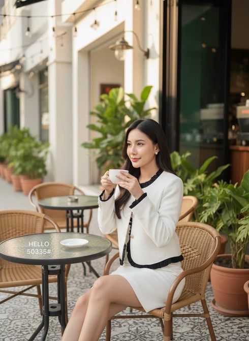 Women Stylish Short Tweed Co-Ord Sets